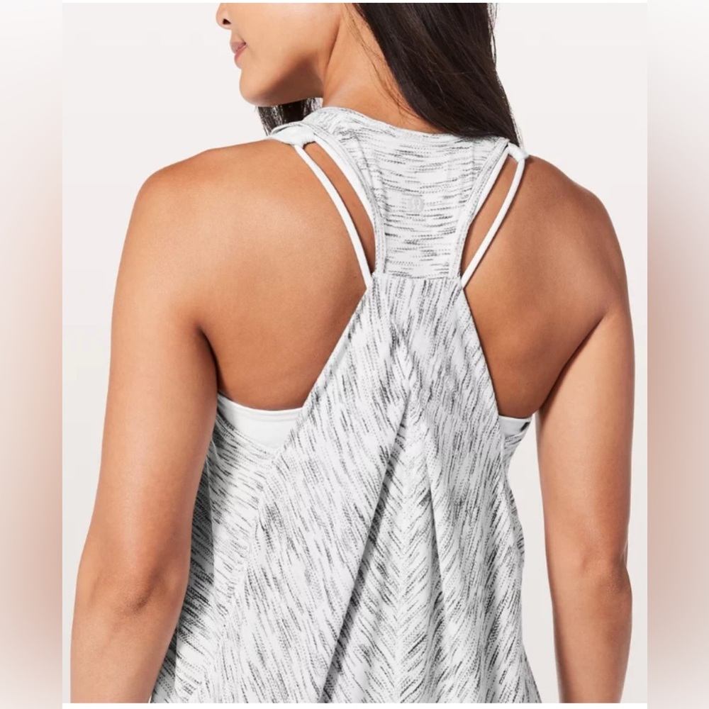 Lululemon Essential Tank - Tiger Space Dye Hail White size 12